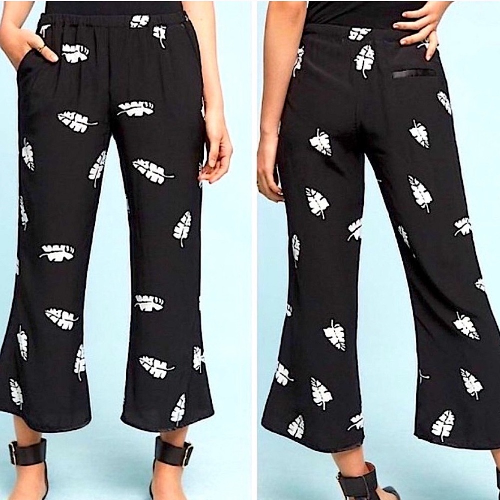 Capulet Zsa Zsa Trouser Black Palm Leaf Tuxedo New